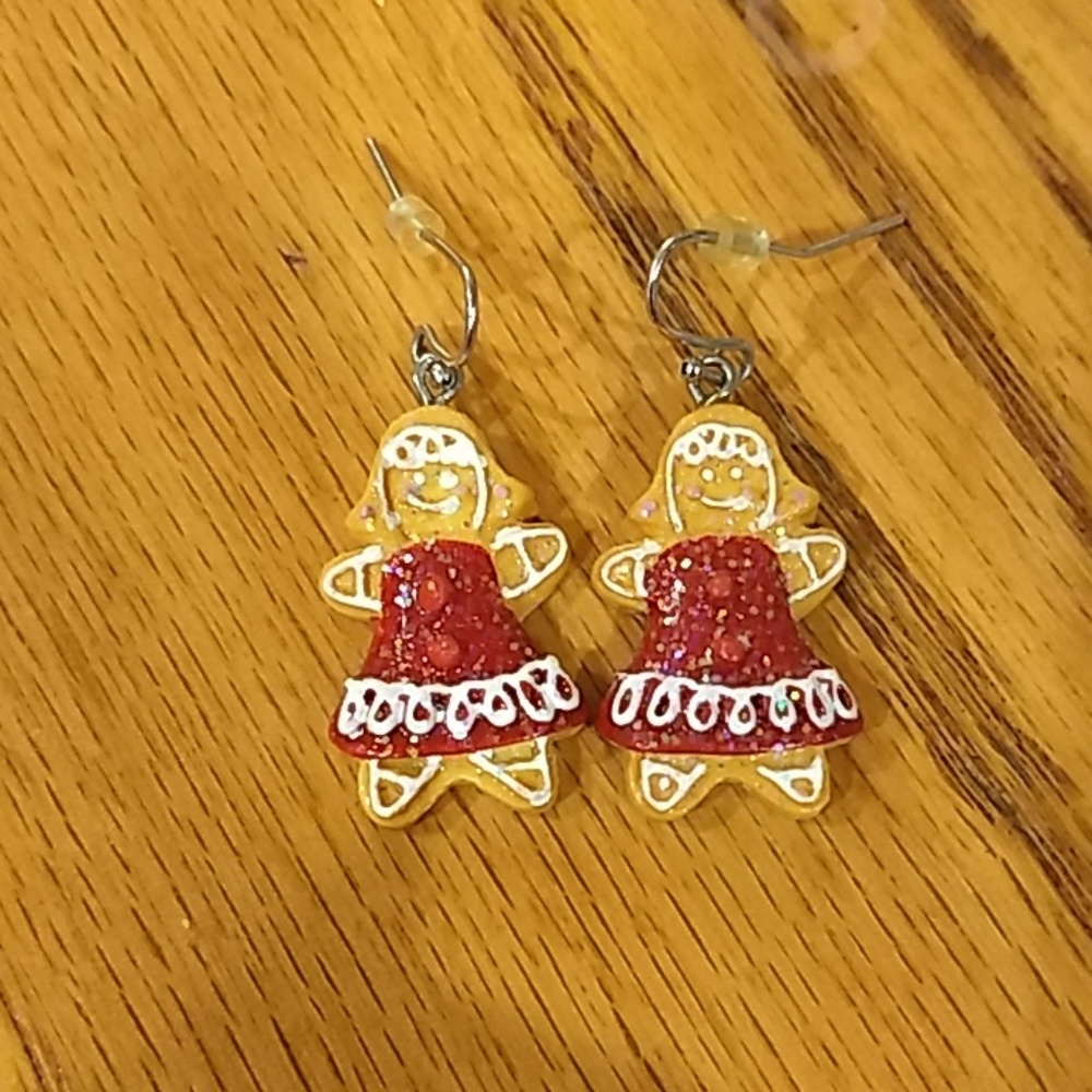 Gingerbread Girl Holiday Earrings